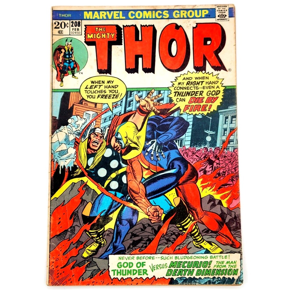 THE MIGHTY THOR #208 (1973) / FN- / MERCURIO THE 4-D MAN 1ST APPEARANCE